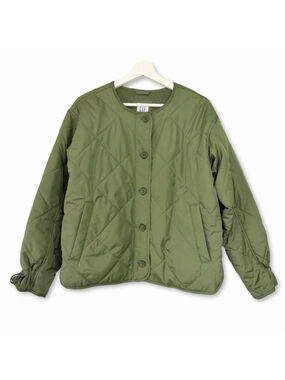 GAP Quilted Lightweight Utility Jacket Desert Cactus Green Women's Size XS